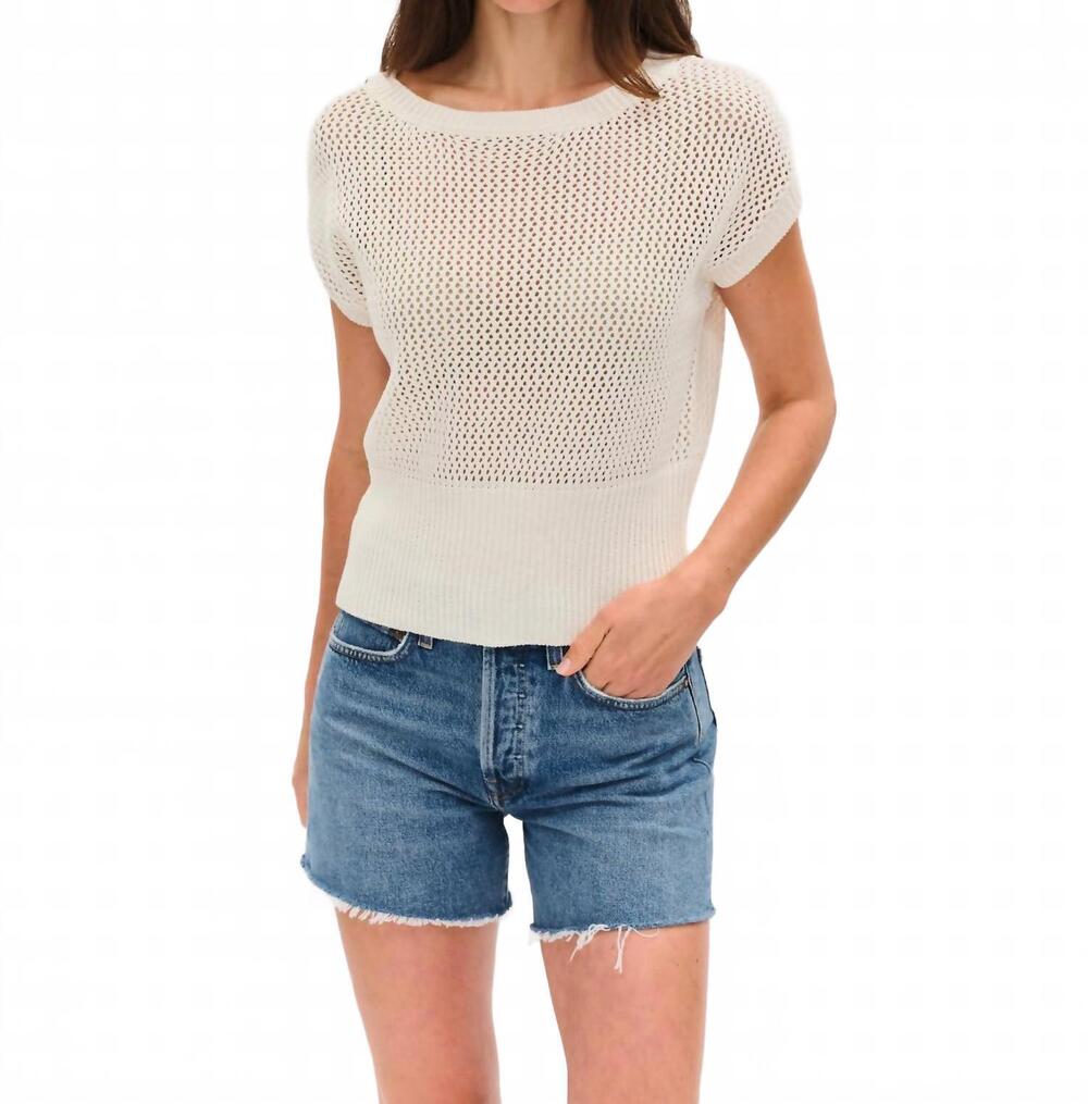 NEW SIX/FIFTY capri knit top in ivory